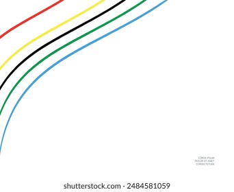 Thin curved colored lines on a white background.