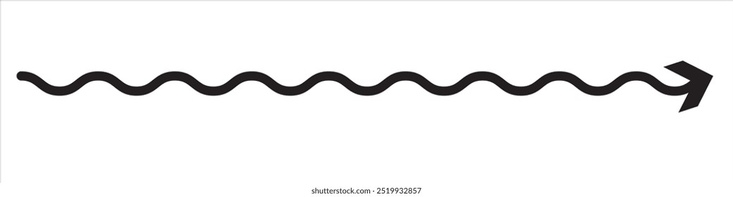 Thin curved sketch arrows collection. Vector hand drawn arrows with curls, pointing different directions