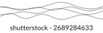 Thin curved wavy lines. Four black wavy lines on white background. Vector illustration