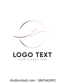 A thin delicate and joyful elegant handwritten letter type T logo template, Vector logo for business and company identity 