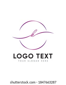 A thin delicate and joyful elegant handwritten letter type K logo template, Vector logo for business and company identity 
