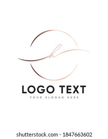 Una delgada y delicada y alegre y elegante letra manuscrita tipo H logotipo, logotipo vector para identidad empresarial y de empresa 