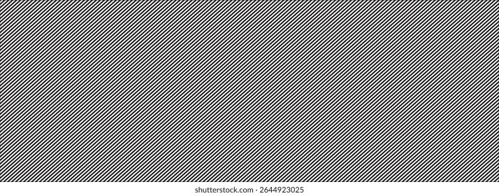 Thin diagonal line seamless pattern. Repeated fine slash lines background. Pinstripe wallpaper. Black and white tilted slanted strip backdrop. Repeating oblique linear texture overlay