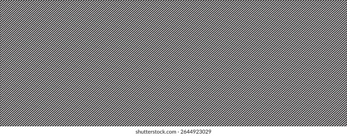 Thin diagonal line seamless pattern. Repeated fine slash lines background. Pinstripe wallpaper. Black and white tilted slanted strip backdrop. Repeating oblique linear texture overlay