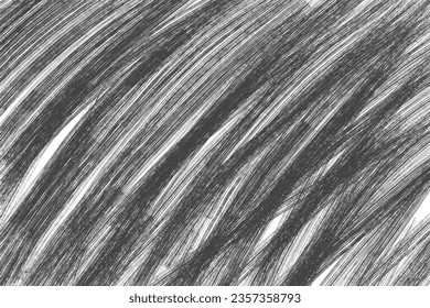 Thin diagonal scratches. Rough Grunge line texture. Black and Gray rake lines on white background. Vector Illustration. 