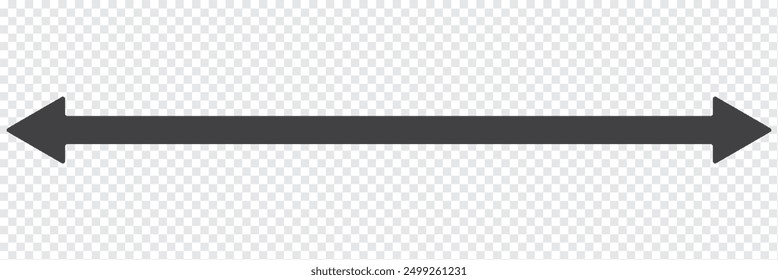 Thin Double arrow transparent icon. Double arrow symbol design from Web navigation collection. Black horizontal double arrow. Vector 10 Eps.