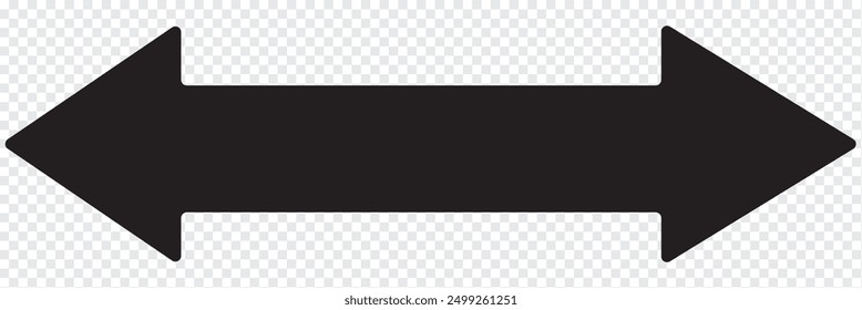 Thin Double arrow transparent icon. Double arrow symbol design from Web navigation collection. Black horizontal double arrow. Vector 10 Eps.