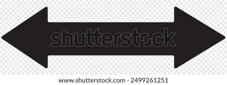 Thin Double arrow transparent icon. Double arrow symbol design from Web navigation collection. Black horizontal double arrow. Vector 10 Eps.