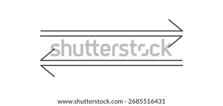 Thin double-line arrow, two directions left and right