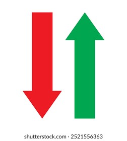 Vetor de ícone de seta longa para cima e para baixo fino configurado . ícone de vetor de seta longa para cima e para baixo .