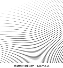 Thin dynamic curved lines monochrome geometric pattern