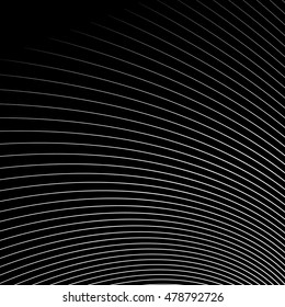 Thin dynamic curved lines monochrome geometric pattern