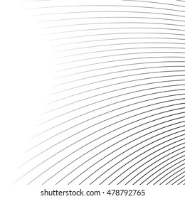 Thin dynamic curved lines monochrome geometric pattern