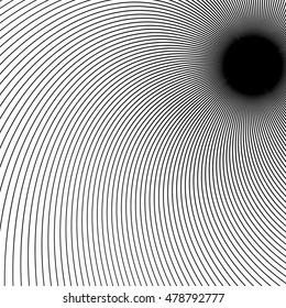 Thin dynamic curved lines monochrome geometric pattern