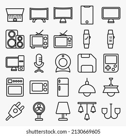 Thin electronic equipment icon. a set of Thin Electronic equipment Icons with diverse and simple designs