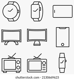 Thin electronic equipment icon. a set of Thin Electronic equipment Icons with diverse and simple designs