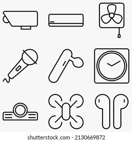 Thin electronic equipment icon. a set of Thin Electronic equipment Icons with diverse and simple designs