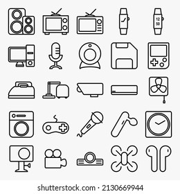 Thin electronic equipment icon. a set of Thin Electronic equipment Icons with diverse and simple designs