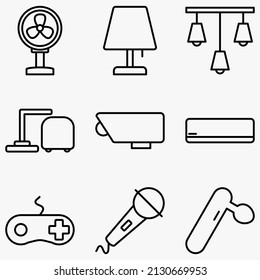 Thin electronic equipment icon. a set of Thin Electronic equipment Icons with diverse and simple designs