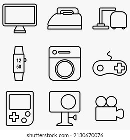 Thin electronic equipment icon. a set of Thin Electronic equipment Icons with diverse and simple designs