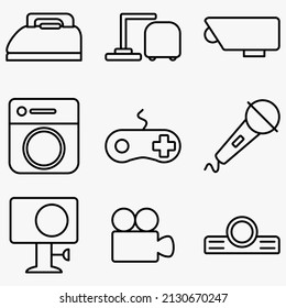 Thin electronic equipment icon. a set of Thin Electronic equipment Icons with diverse and simple designs