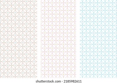 Thin elegant abstract pattern form by round and line with 3 different color combination. Geometric Background Vector.
