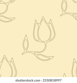 thin exquisite lines of tulip Dutch tulip delicate beige peach background