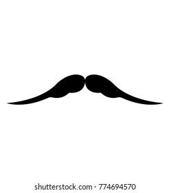 Thin facial hair, solid icon design of swashbuckler mustache