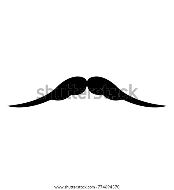 Thin Facial Hair Solid Icon Design Stock Vector Royalty Free