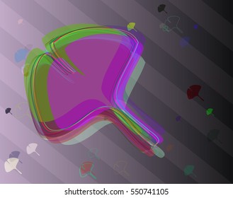 thin fantasy around mark, result in creative leaves vector background