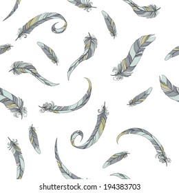 thin feathers seamless vector