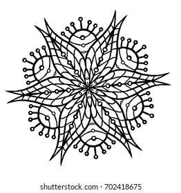 Thin Flower Mandala Coloring Book Page