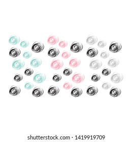 Thin flowers  of multicolored curls. Festive background