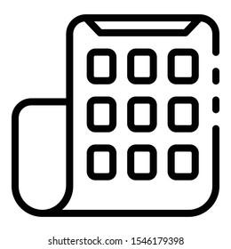 Thin foldable smartphone icon. Outline thin foldable smartphone vector icon for web design isolated on white background