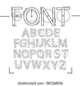 Fuente delgada. Fuente futurista. Fuente cósmica. Conjunto de alfabetos vectoriales. Fuente luminosa elegante. Mínimo. Letra latina alfabeto