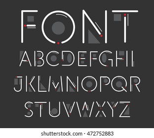 Thin Font. Futuristic Font. Cosmic Font. Vector Alphabet Set. Elegant Light Font. Minimal. Latin Alphabet Letters