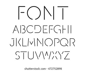 Thin font. Futuristic font. Cosmic Font. Vector alphabet set. Elegant light font. Minimal. Latin alphabet letters