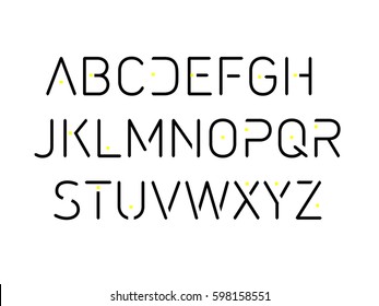 Thin font. Futuristic font. Cosmic Font. Vector alphabet set. Elegant light font. Minimal. Latin alphabet letters - stock vector