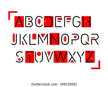 Thin font. Futuristic font. Cosmic Font. Vector alphabet set. Elegant light font. Minimal. Latin alphabet letters - stock vector