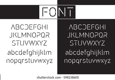 Thin font. Futuristic font. Cosmic Font. Vector alphabet set. Elegant light font. Minimal. Latin alphabet letters - stock vector