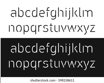 Thin font. Futuristic font. Cosmic Font. Vector alphabet set. Elegant light font. Minimal. Latin alphabet letters - stock vector