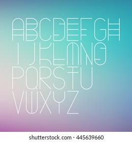 Thin font. Vector illustration EPS 10.