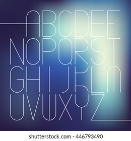 Thin font. Vector illustration EPS 10.