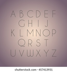 Thin font. Vector illustration EPS 10.