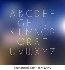 Thin font. Vector illustration EPS 10.