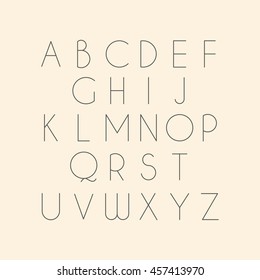 Thin font. Vector illustration EPS 10.