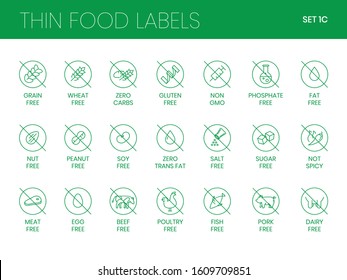 Thin food labels for packaging or indication of ingredients and product sourcing
