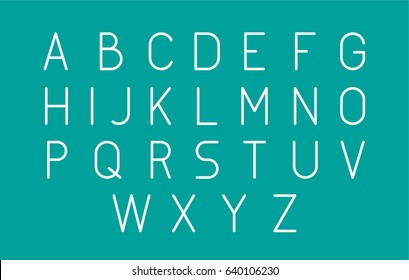 Thin Futuristic Line Stroke Font. Slim Latin English Alphabet Vector Typography on White Background.