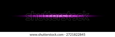 Thin glowing horizontal light line with soft reflection and digital pulse. Great for overlays, highlights, and abstract visual compositions.