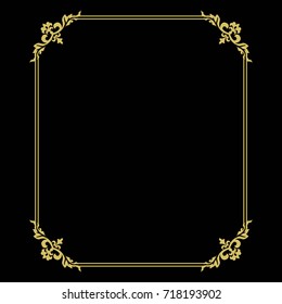 Thin Gold Beautiful Decorative Vintage Frame Stock Vector (Royalty Free ...